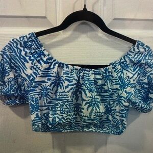 Blue Floral Kids Blouse